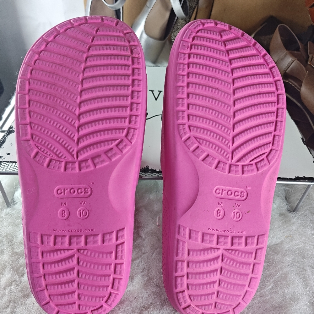 Crocs Classic Slides Men's Size 8 Women’s Size 10 Taffy Pink Unisex - Picture 11 of 11